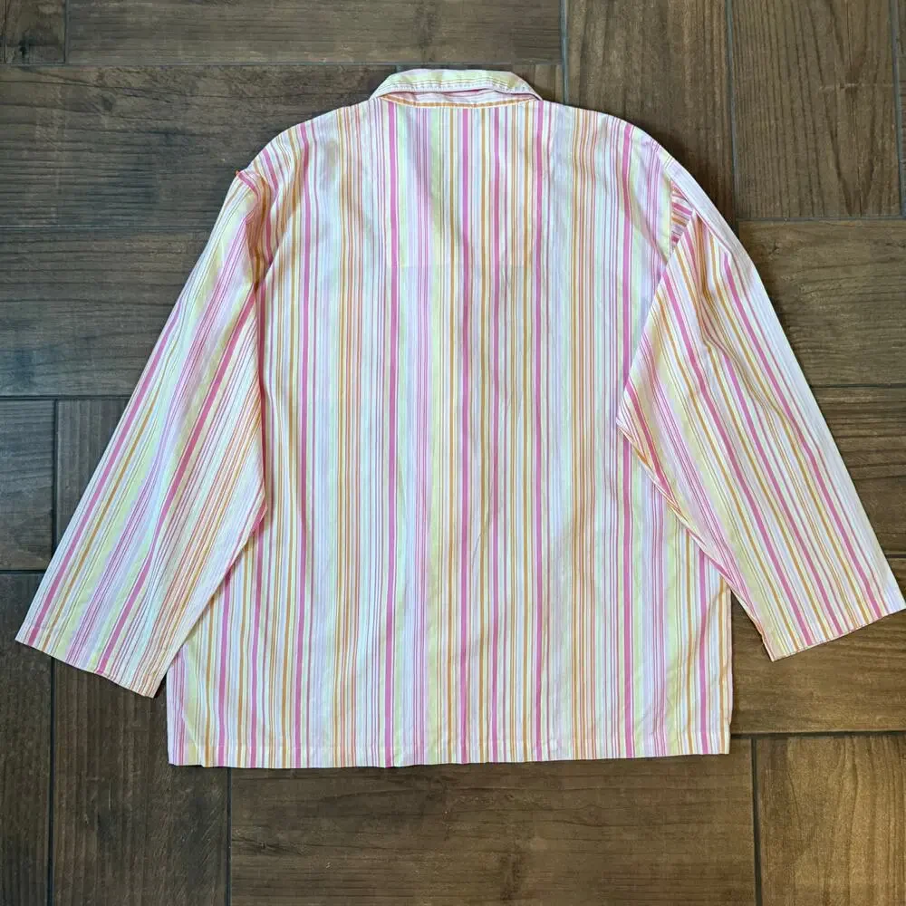 Disney Winnie The Pooh Pajama Top Cotton Striped Button Down Womens XL - Picture 2 of 6